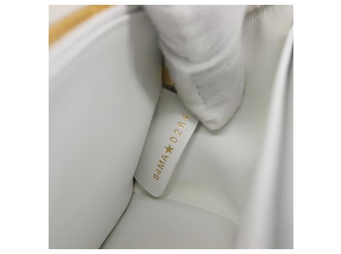 Borsa a tracolla Christian Dior Miss Dior in pelle Bianco Oro Auth ka6568SAM - vista 24
