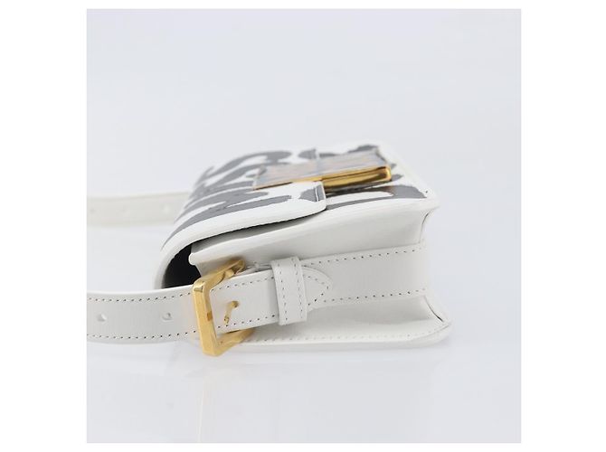 Borsa a tracolla Christian Dior Miss Dior in pelle Bianco Oro Auth ka6568SAM - vista 5