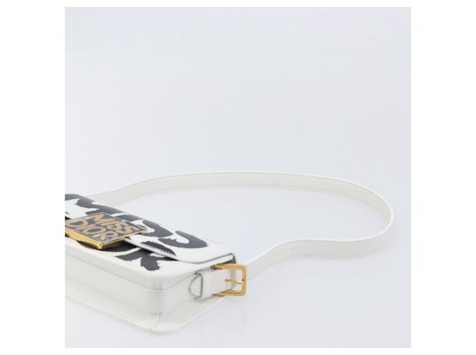 Borsa a tracolla Christian Dior Miss Dior in pelle Bianco Oro Auth ka6568SAM - vista 8