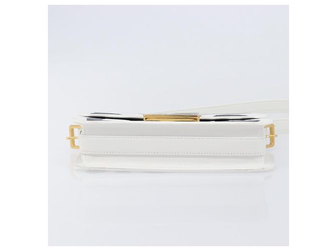 Borsa a tracolla Christian Dior Miss Dior in pelle Bianco Oro Auth ka6568SAM - vista 9