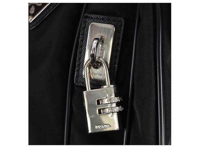 Borsa a Tracolla PRADA Nylon Black Silver Auth 208092V Nero Argento - vista 17