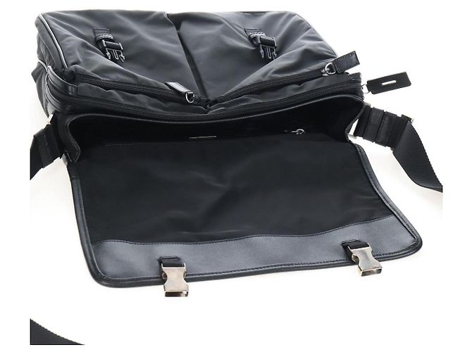 Borsa a Tracolla PRADA Nylon Black Silver Auth 208092V Nero Argento - vista 19