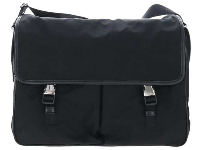 Borsa a Tracolla PRADA Nylon Black Silver Auth 208092V Nero Argento - vista 2