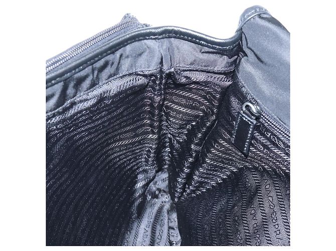 Borsa a Tracolla PRADA Nylon Black Silver Auth 208092V Nero Argento - vista 27