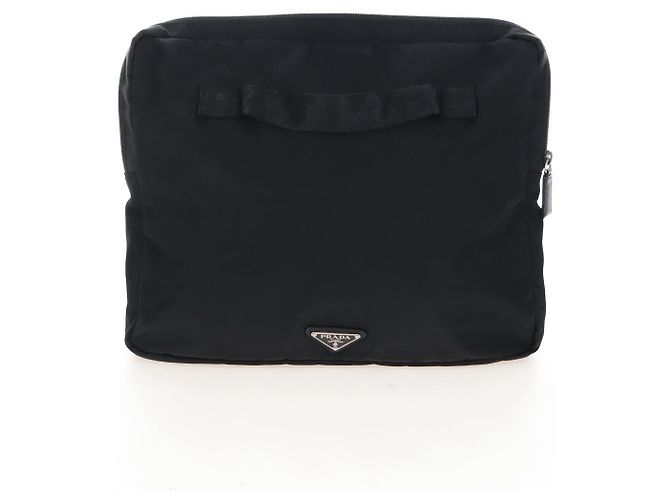 Borsa a Tracolla PRADA Nylon Black Silver Auth 208092V Nero Argento - vista 32