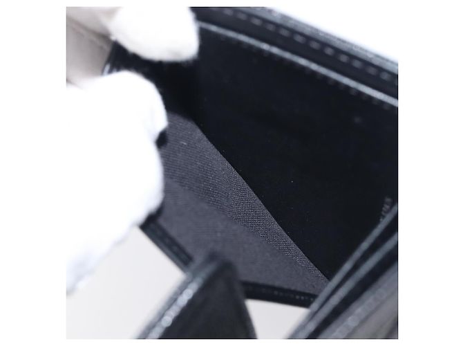 Portafoglio Compatto CHANEL Matelasse in Pelle Caviar Nero Argento CC Auth 207781V - vista 18