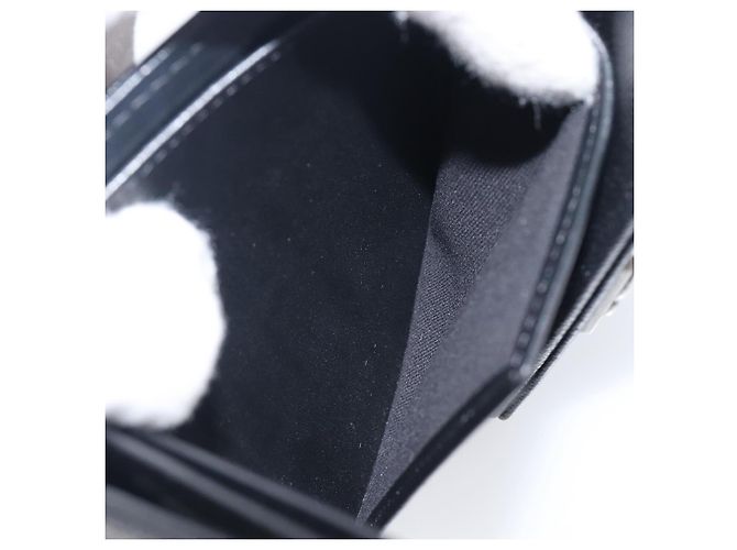 Portafoglio Compatto CHANEL Matelasse in Pelle Caviar Nero Argento CC Auth 207781V - vista 20