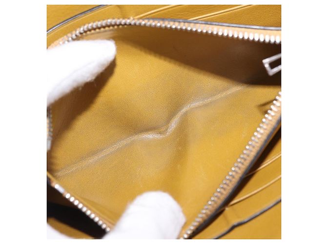 Cartera larga LOEWE de cuero marrón plata Auth LN116V Castaño - vista 10