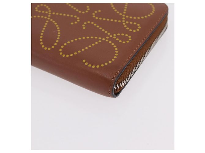 Cartera larga LOEWE de cuero marrón plata Auth LN116V Castaño - vista 15