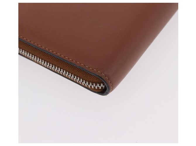 Cartera larga LOEWE de cuero marrón plata Auth LN116V Castaño - vista 16