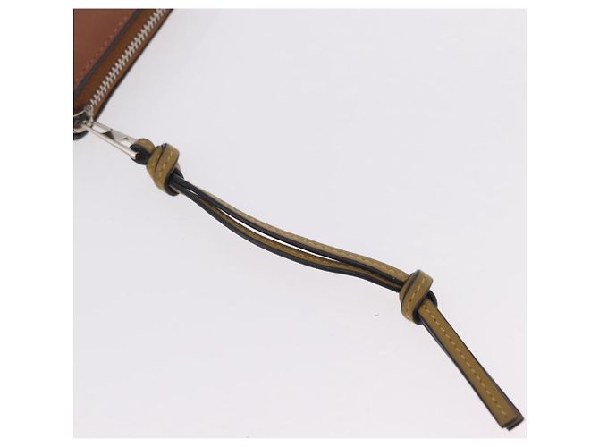 Cartera larga LOEWE de cuero marrón plata Auth LN116V Castaño - vista 18