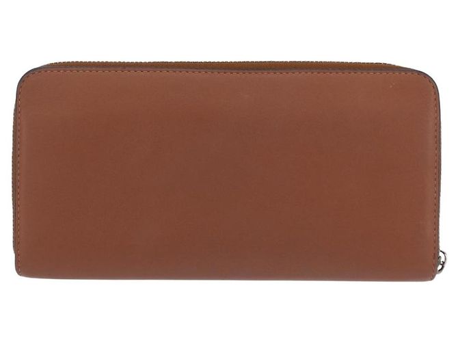 Cartera larga LOEWE de cuero marrón plata Auth LN116V Castaño - vista 2
