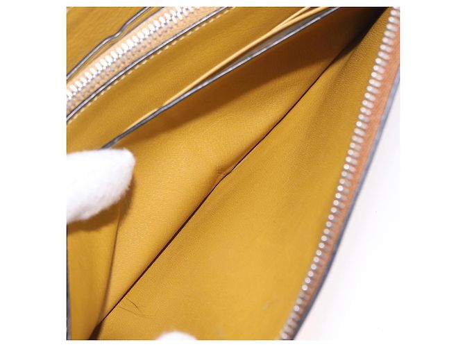 Cartera larga LOEWE de cuero marrón plata Auth LN116V Castaño - vista 25