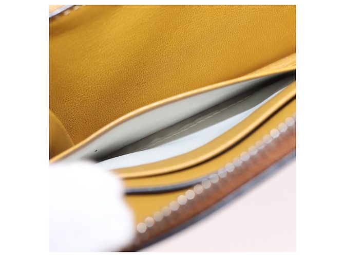 Cartera larga LOEWE de cuero marrón plata Auth LN116V Castaño - vista 26