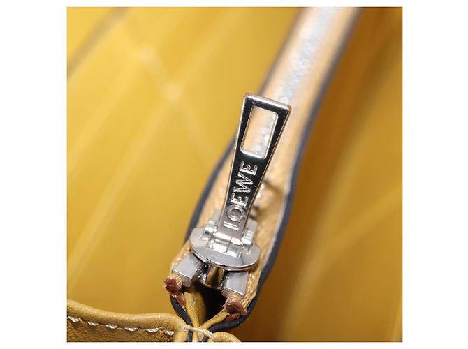 Cartera larga LOEWE de cuero marrón plata Auth LN116V Castaño - vista 27