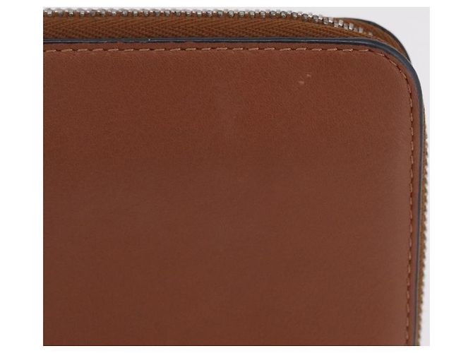 Cartera larga LOEWE de cuero marrón plata Auth LN116V Castaño - vista 3