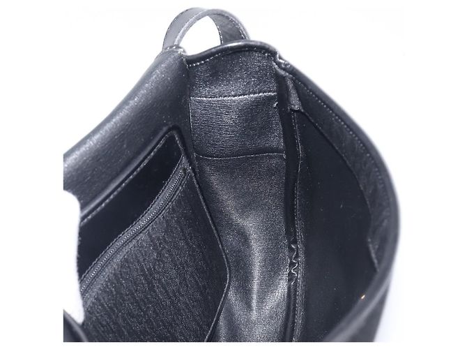 Bolsa de Ombro Christian Dior Trotter Canvas Preta Tom Dourado Auth 208865 - vista 22