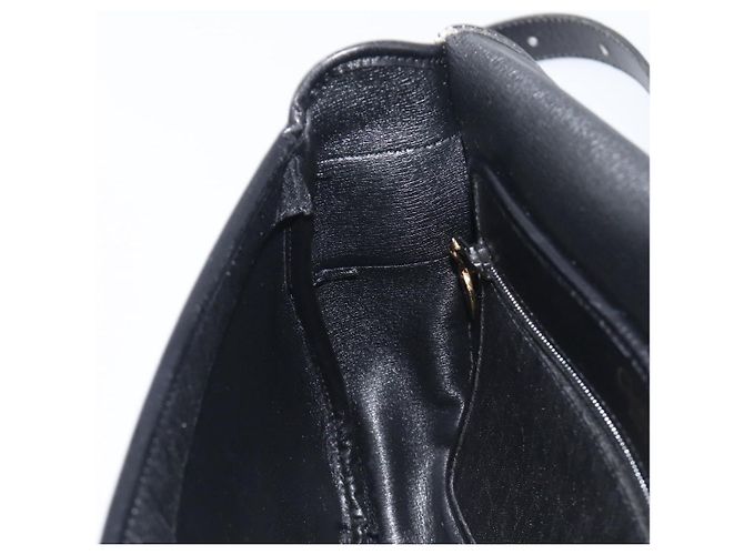 Bolsa de Ombro Christian Dior Trotter Canvas Preta Tom Dourado Auth 208865 - vista 23