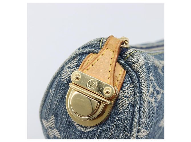 LOUIS VUITTON Monogram Denim Trousse Speedy PM Pouch Blue M95082 LV Auth 207279A - Ansicht 15