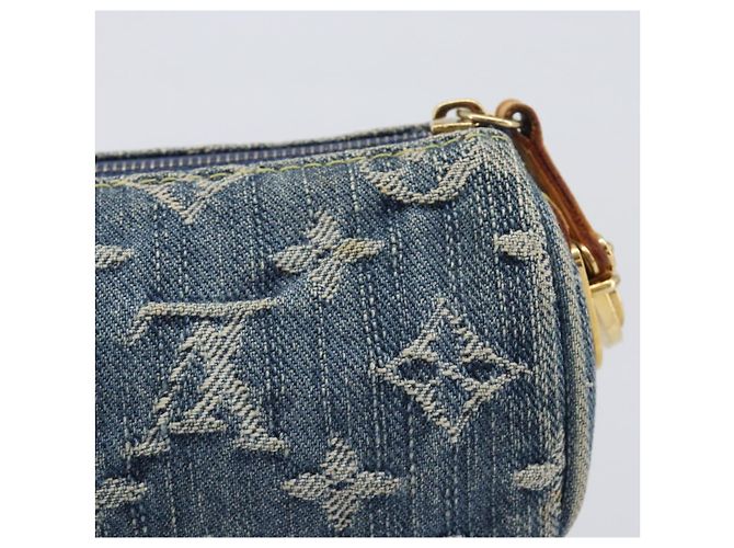 LOUIS VUITTON Monogram Denim Trousse Speedy PM Pouch Blue M95082 LV Auth 207279A - Ansicht 4