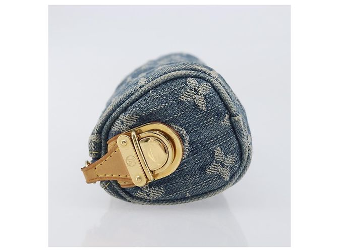 LOUIS VUITTON Monogram Denim Trousse Speedy PM Pouch Blue M95082 LV Auth 207279A - Ansicht 6