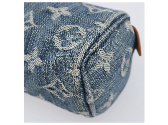 LOUIS VUITTON Monogram Denim Trousse Speedy PM Pouch Blue M95082 LV Auth 207279A - Ansicht 9