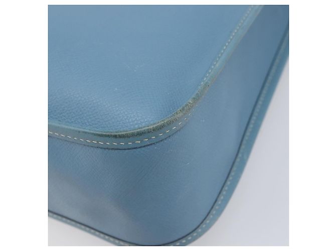Hermès Bolsa de Ombro HERMES Vespa PM Couro Courchevel Azul Claro Prata Auth 208764A - vista 11