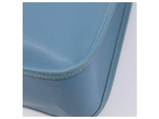 Hermès Bolsa de Ombro HERMES Vespa PM Couro Courchevel Azul Claro Prata Auth 208764A - vista 13