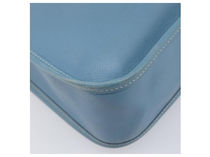 Hermès Bolsa de Ombro HERMES Vespa PM Couro Courchevel Azul Claro Prata Auth 208764A - vista 14