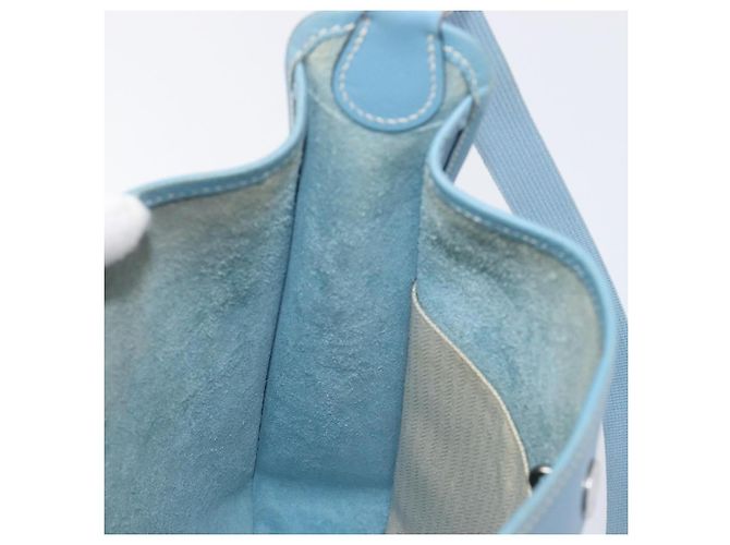 Hermès Bolsa de Ombro HERMES Vespa PM Couro Courchevel Azul Claro Prata Auth 208764A - vista 20