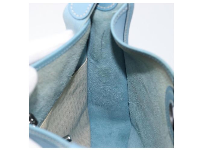 Hermès Bolsa de Ombro HERMES Vespa PM Couro Courchevel Azul Claro Prata Auth 208764A - vista 21
