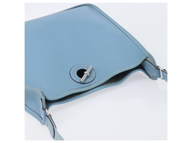 Hermès Bolsa de Ombro HERMES Vespa PM Couro Courchevel Azul Claro Prata Auth 208764A - vista 6