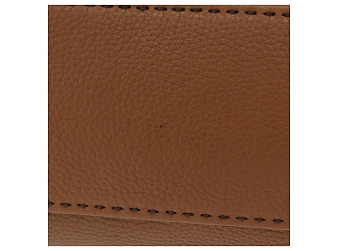 Bolso de hombro PRADA de cuero marrón plata Auth am12821V Castaño - vista 12