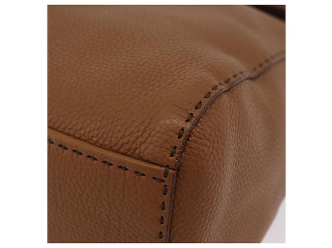 Bolso de hombro PRADA de cuero marrón plata Auth am12821V Castaño - vista 14