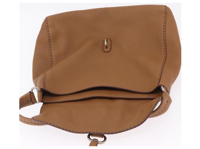 Bolso de hombro PRADA de cuero marrón plata Auth am12821V Castaño - vista 19
