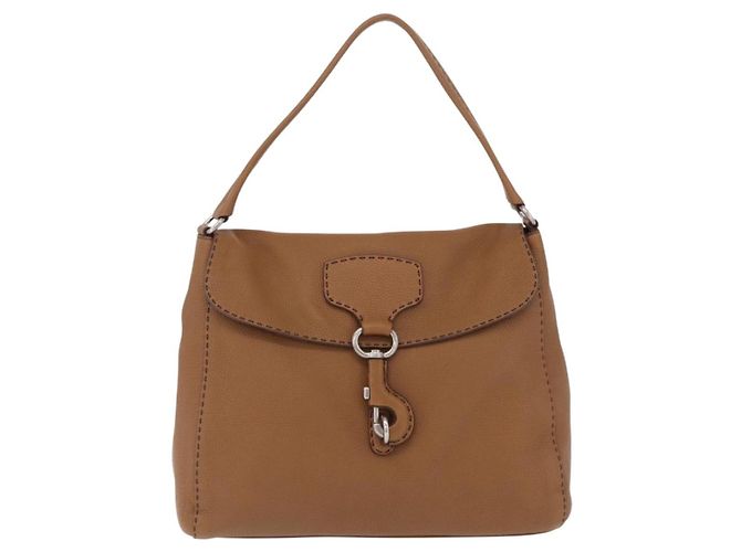 Bolso de hombro PRADA de cuero marrón plata Auth am12821V Castaño - vista 2