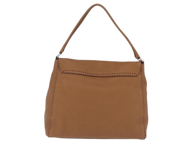 Bolso de hombro PRADA de cuero marrón plata Auth am12821V Castaño - vista 3