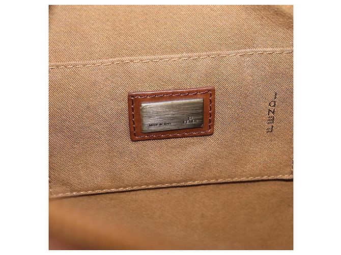 Bolso de hombro FENDI Zucca Canvas Negro Marrón 7VA152 Auth BA15976A Castaño - vista 19