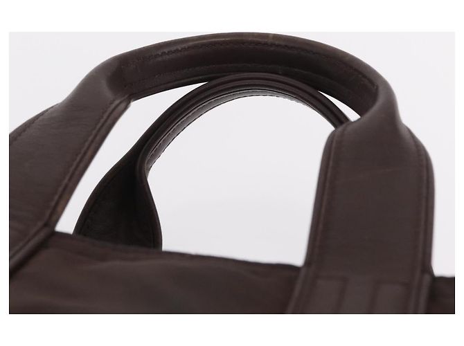 Hermès Borsa a mano HERMES Cotone Nylon Set da 3 Marrone Grigio Auth bs37446 - vista 15