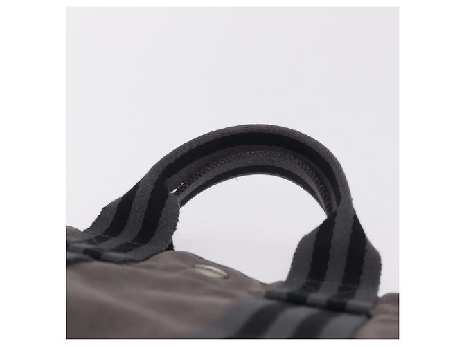 Hermès Borsa a mano HERMES Cotone Nylon Set da 3 Marrone Grigio Auth bs37446 - vista 23
