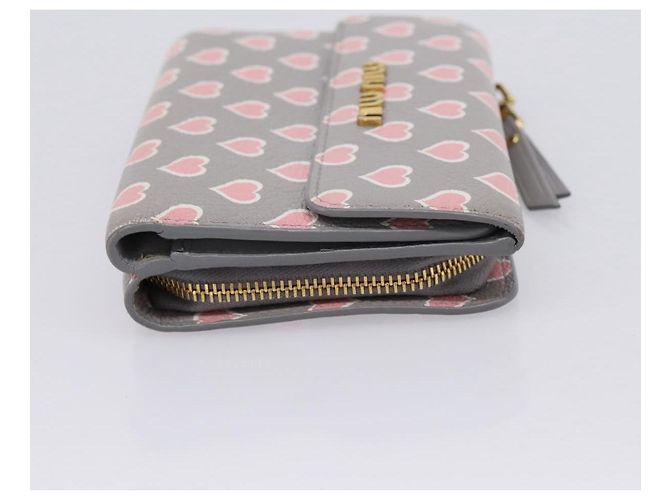 Miu Miu Langbeutel aus Leder Grau Gold Auth yk21007V Braun Golden - Ansicht 5