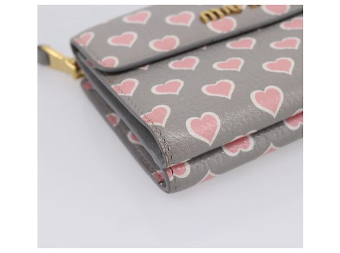 Miu Miu Langbeutel aus Leder Grau Gold Auth yk21007V Braun Golden - Ansicht 9