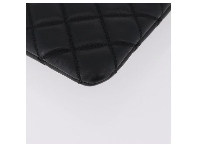 Borsa a pochette CHANEL Matelasse in pelle d'agnello nera e oro CC Auth bs37664 Nero D'oro - vista 10
