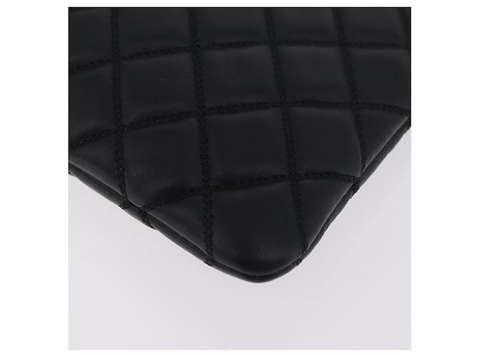 Borsa a pochette CHANEL Matelasse in pelle d'agnello nera e oro CC Auth bs37664 Nero D'oro - vista 11
