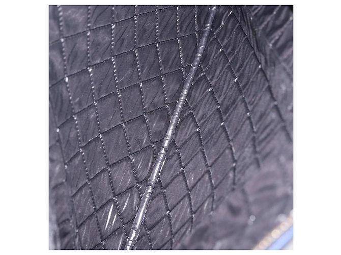 Borsa a pochette CHANEL Matelasse in pelle d'agnello nera e oro CC Auth bs37664 Nero D'oro - vista 16