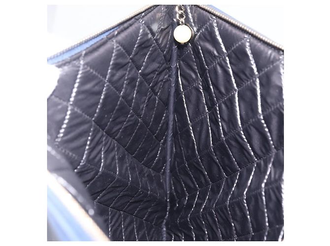Borsa a pochette CHANEL Matelasse in pelle d'agnello nera e oro CC Auth bs37664 Nero D'oro - vista 17