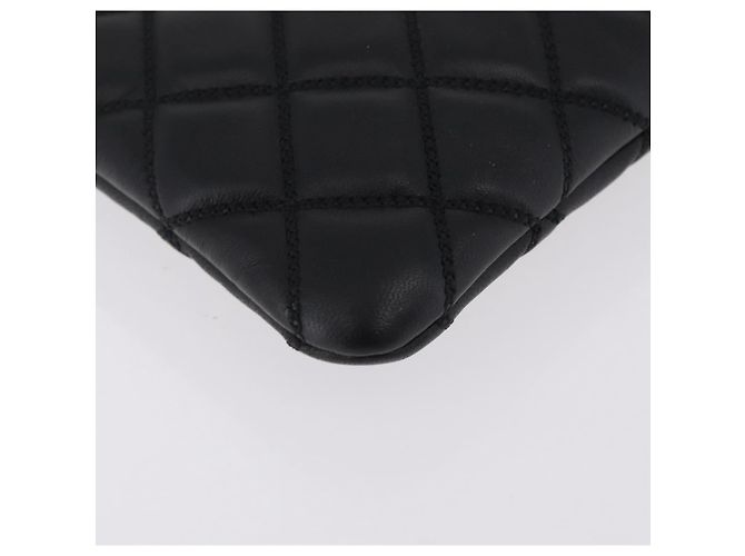 Borsa a pochette CHANEL Matelasse in pelle d'agnello nera e oro CC Auth bs37664 Nero D'oro - vista 8
