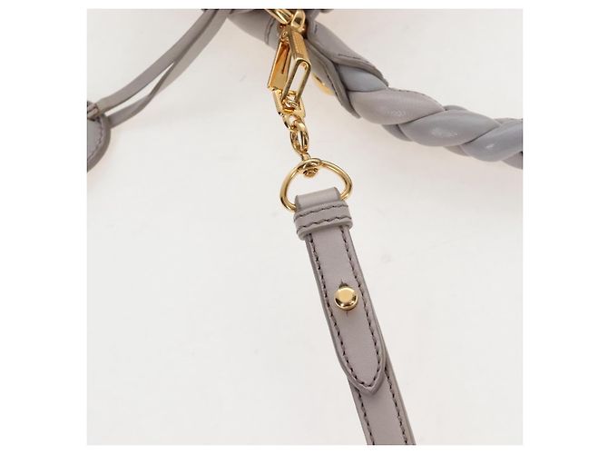 Borsa a mano Miu Miu Matelassé in pelle 2way Grigio Oro Auth 167690M Marrone D'oro - vista 11