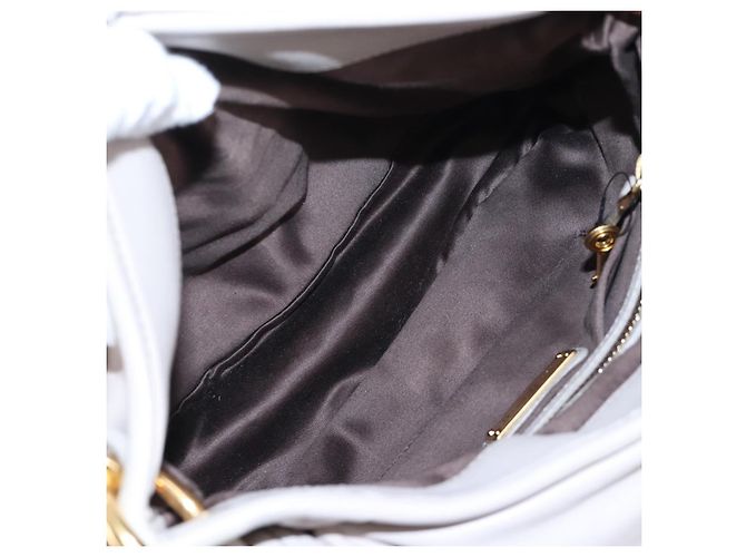 Borsa a mano Miu Miu Matelassé in pelle 2way Grigio Oro Auth 167690M Marrone D'oro - vista 27