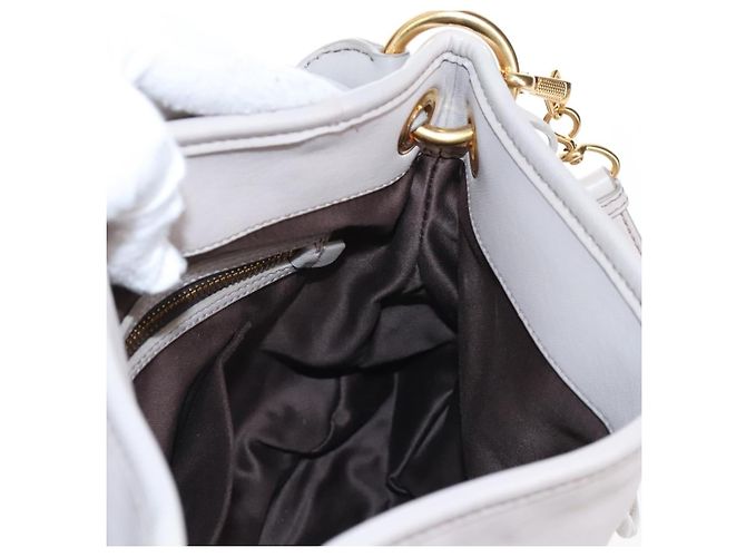 Borsa a mano Miu Miu Matelassé in pelle 2way Grigio Oro Auth 167690M Marrone D'oro - vista 29